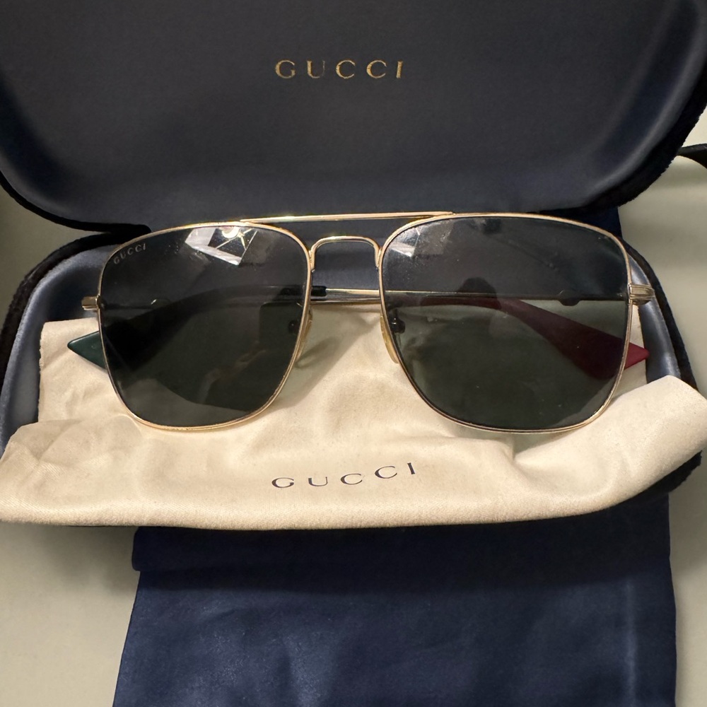 Gucci aviator gold sunglasses